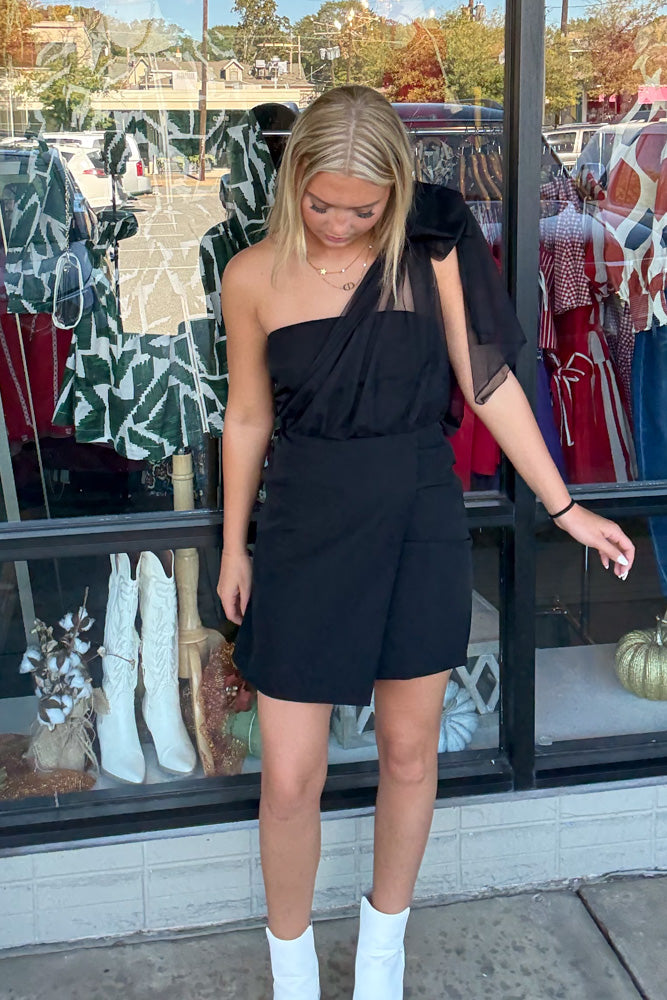 mischa one shoulder bow bodycon mini dress TCEC Strapless Black with One-Shoulder Tie – Simply Dixie Boutique Large Modelyn Women's Knitted Black Sleeve:Cap EU-Shanghai bachelorette parties and cocktail