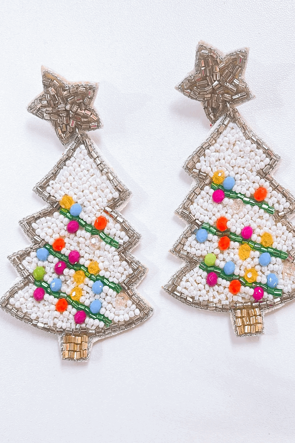 Frilly Christmas Tree Earrings