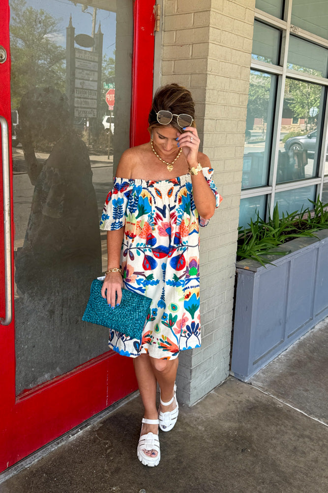Indiebeautie Printed Off-Shoulder Dress