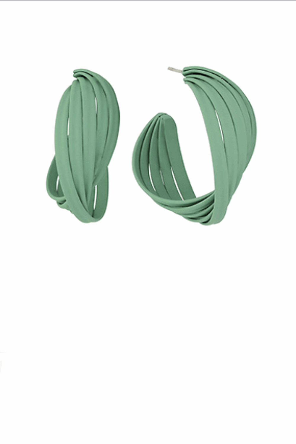 30mm Twisted Colored Hoops-Mint