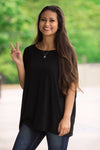 The Perfect Piko Short Sleeve Top-Black - Simply Dixie Boutique
 - 1