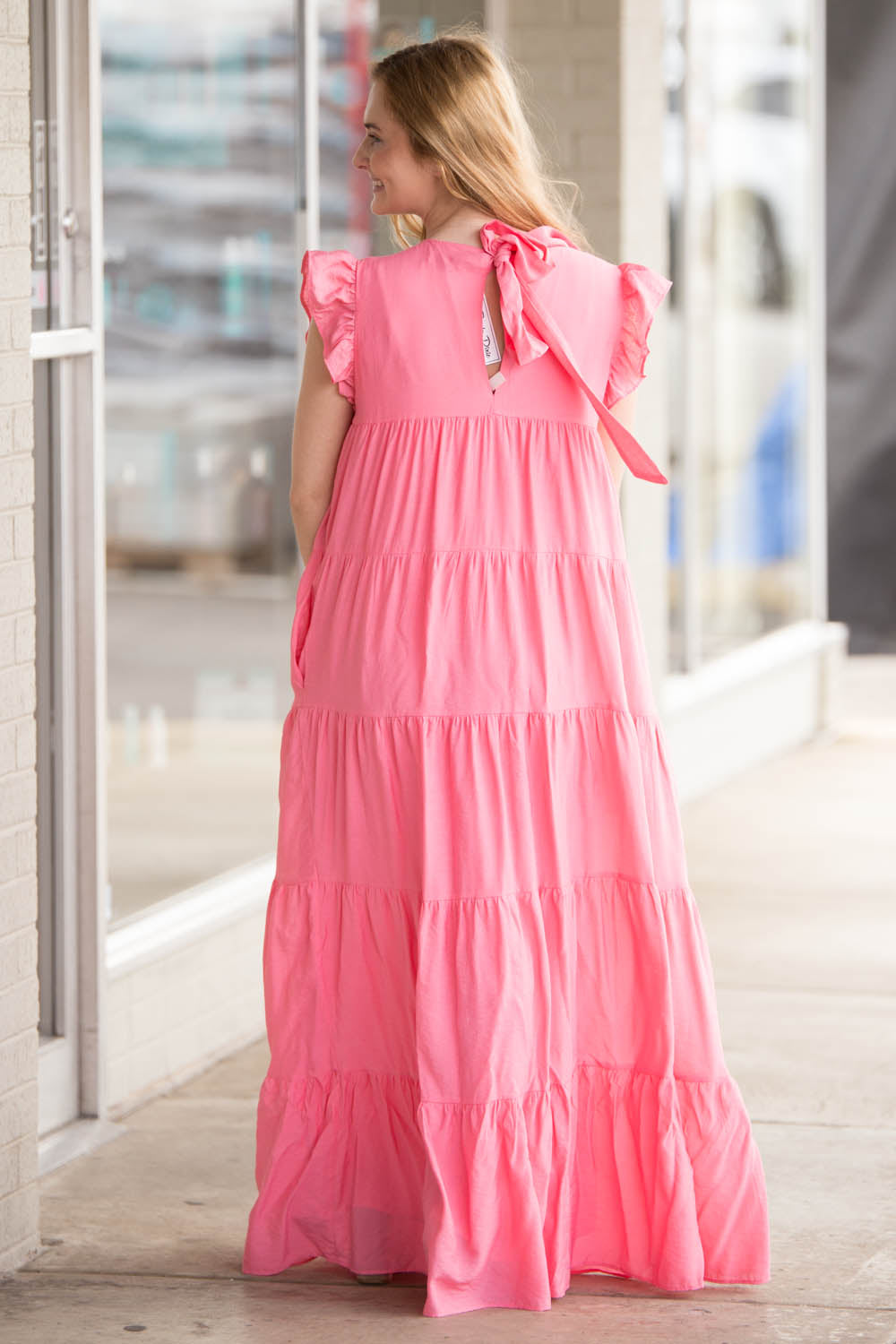 SALE-English Factory-Tiered Maxi Dress-Rose