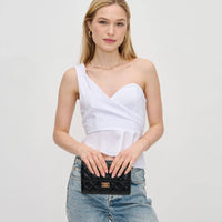 Winona Quilted  Multi-Compartment Crossbody-Black