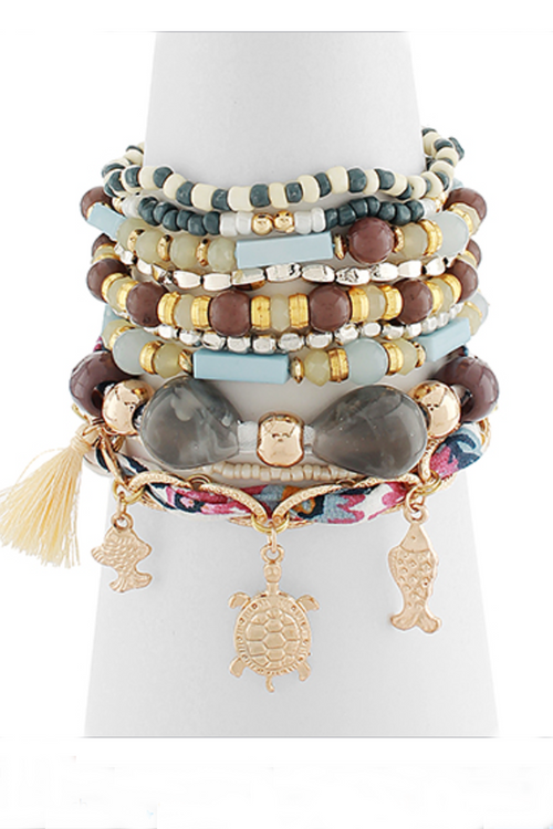 10 Bracelet Stack With Turtles