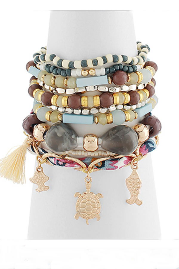 10 Bracelet Stack With Turtles
