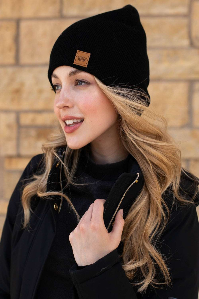 SALE-Panache Apparel Co. - Black Slouchy Beanie