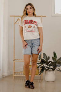 LivyLu Arkansas Razorbacks Wave Arch Tee | Simply Dixie Boutique
