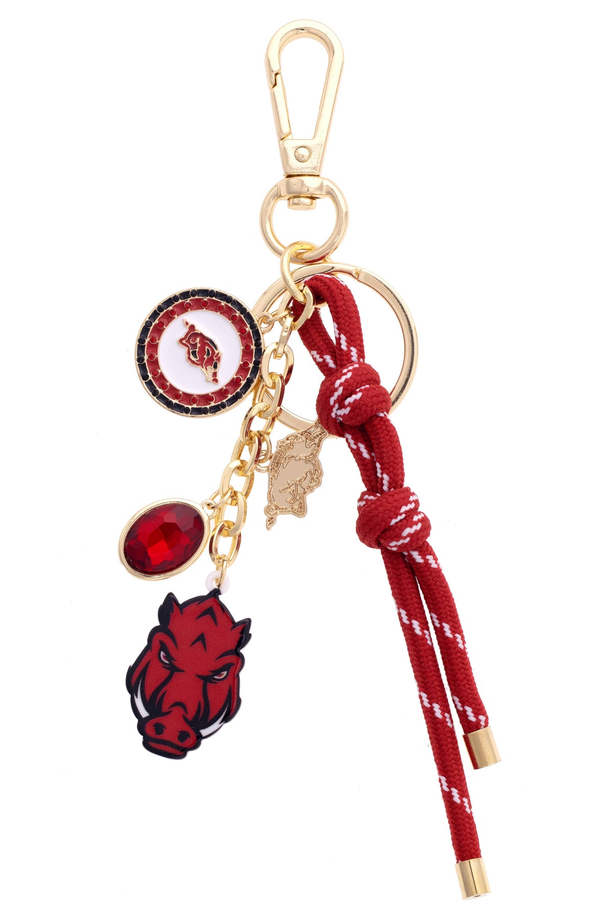 Canvas Style - Arkansas Razorbacks Cluster Bag Charm in Crimson