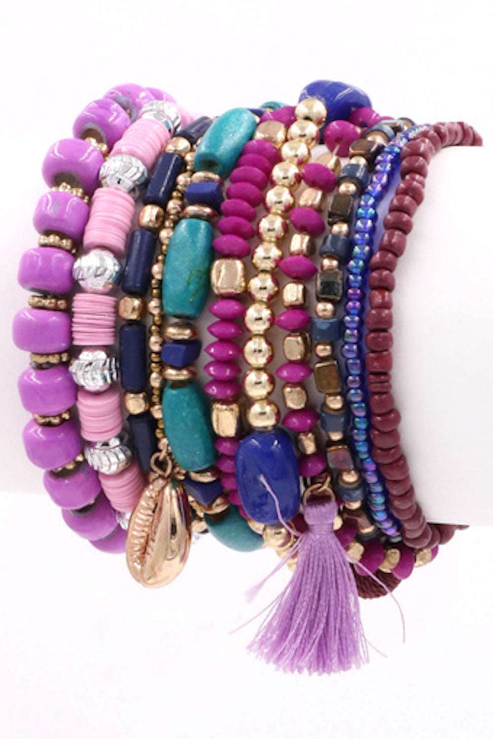 Assorted Bead Bracelet-Purple
