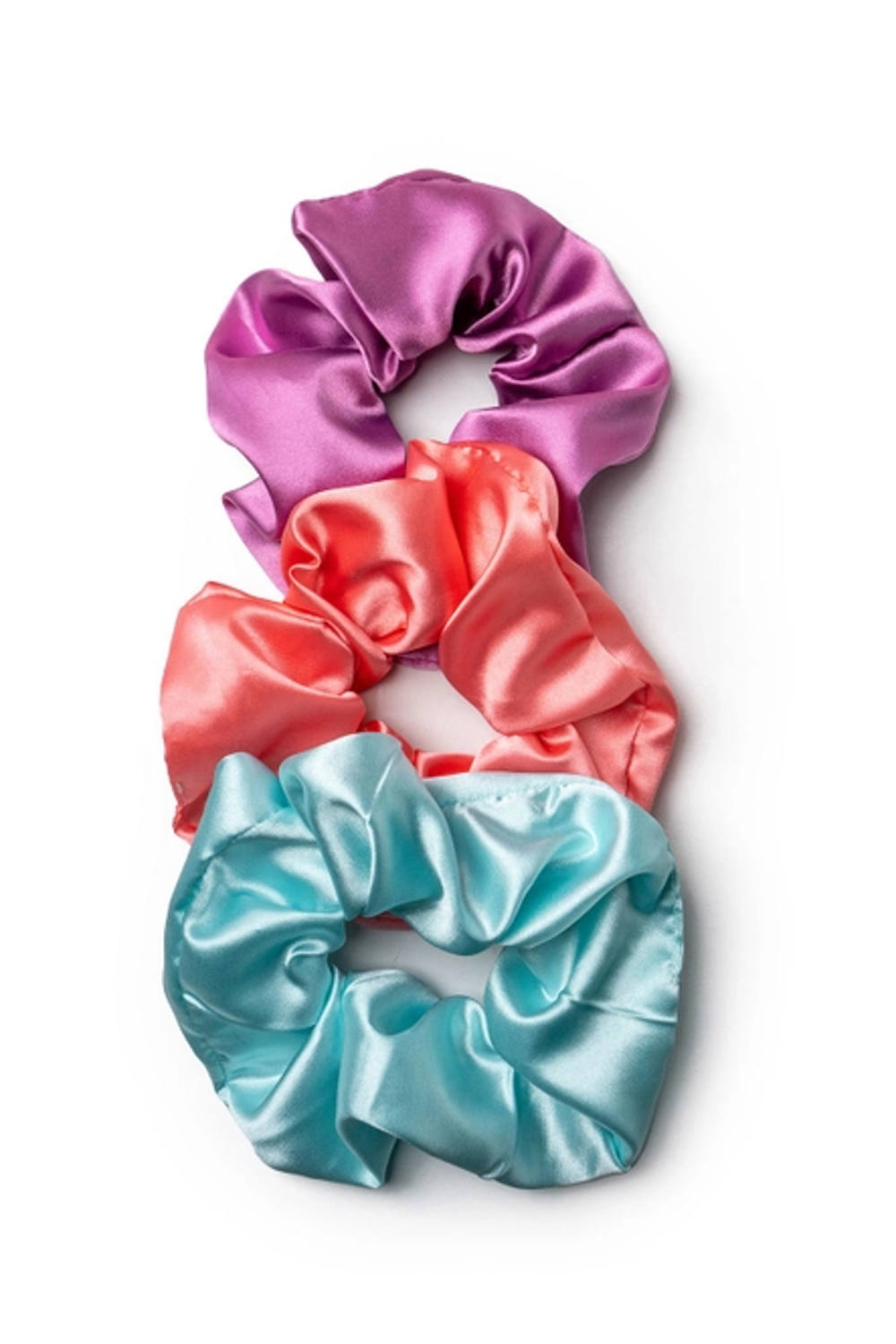 Oversized Satin Scrunchie Set-Multi