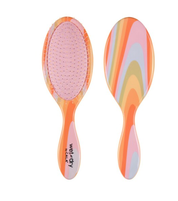 CALA Wet-n-Dry Detangling Hair Brush: Pink Pastel Marble