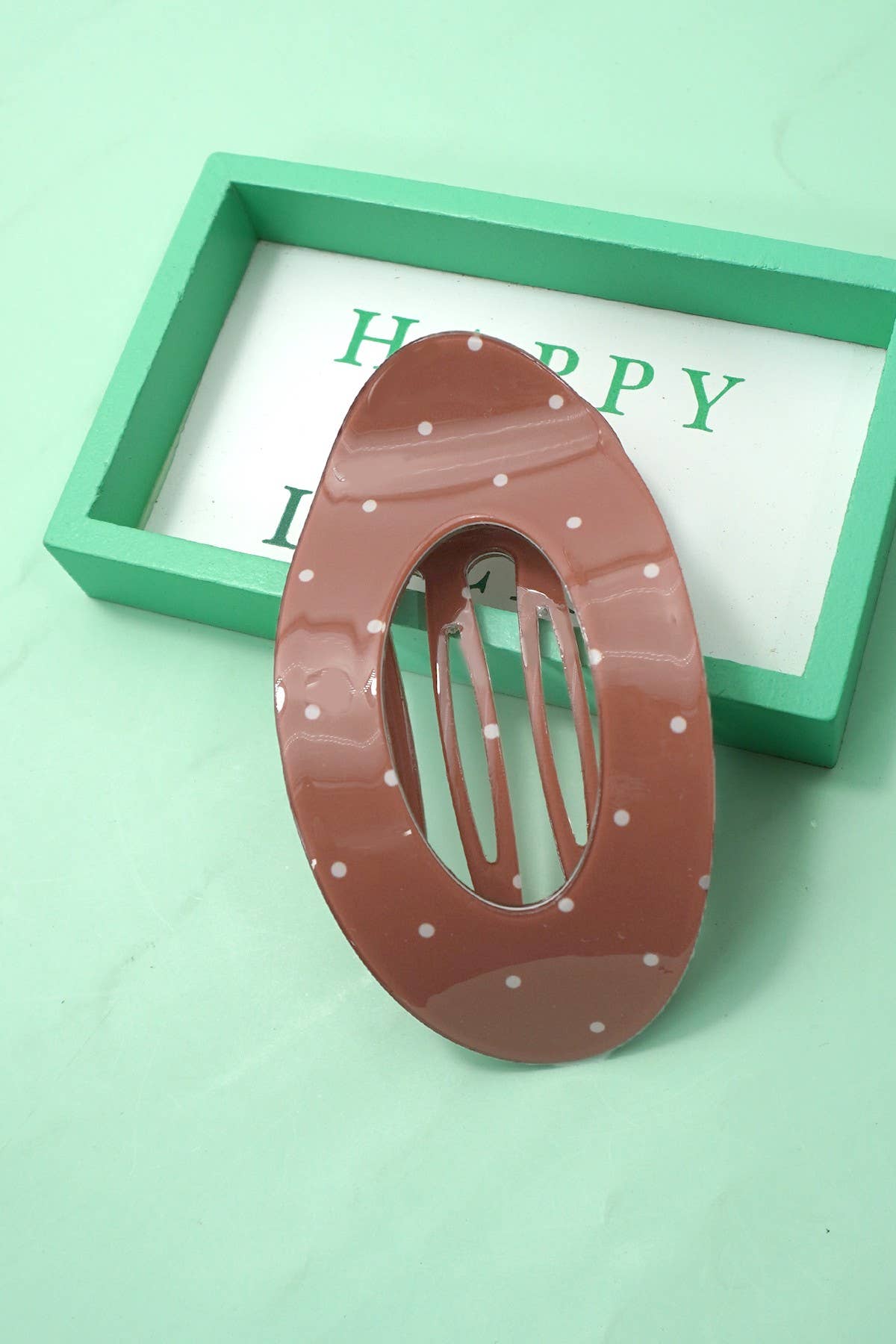 Jumbo Lay Flat Oval Hair Claw Clips Secure Styling-Brown