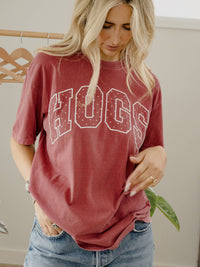 LivyLu - Arkansas Razorbacks Polka Dot Puff Ink Cardinal CC Tee