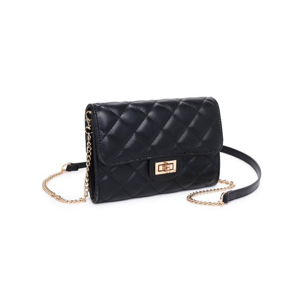 Winona Quilted  Multi-Compartment Crossbody-Black