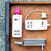 Tech Candy - POWER TRIP OUTLET + USB TRAVEL CHARGING STATION : PINK: WHITE/BRIGHT PINK