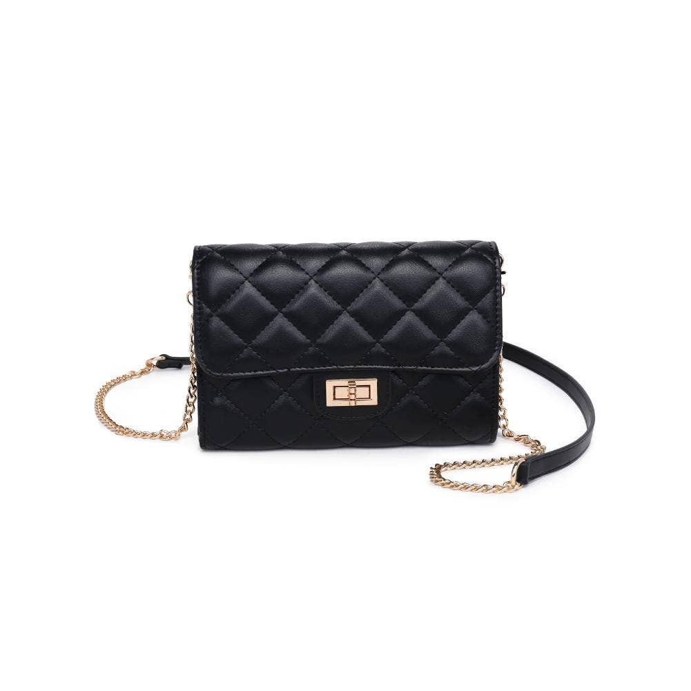 Winona Quilted  Multi-Compartment Crossbody-Black