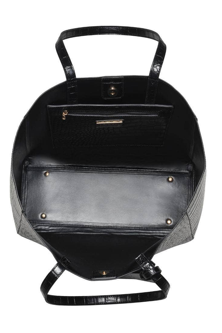 Black backpack with a handle on a white background