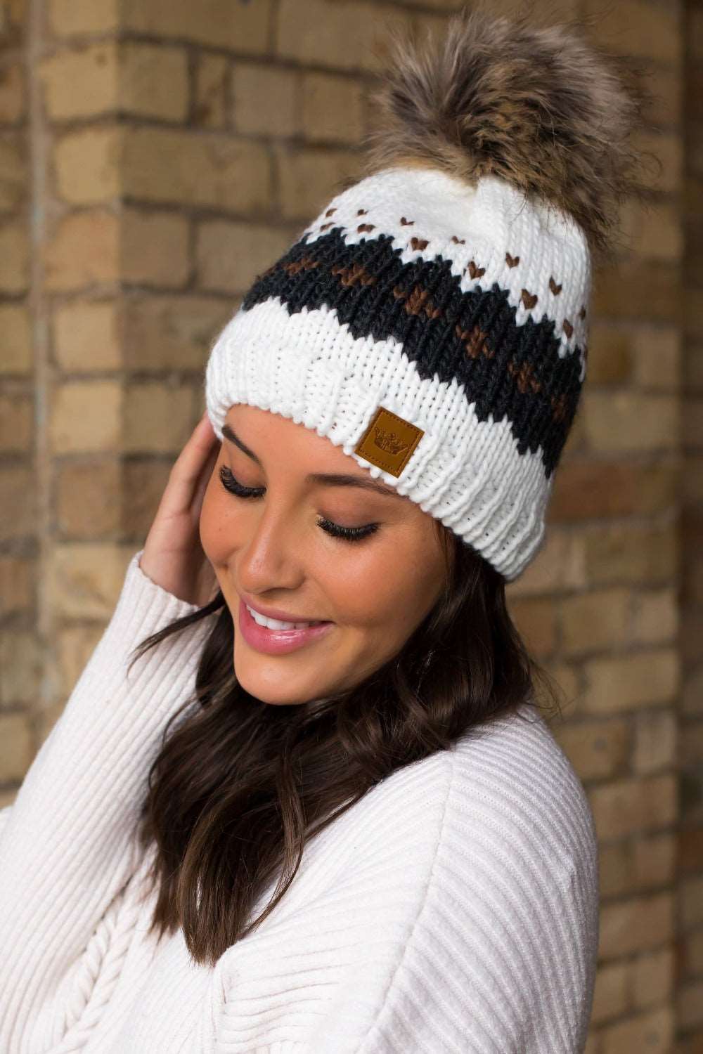 Winter Print Pom Hat By Panache