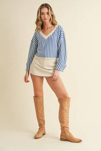 Faux Leather Front Wrap Style Skort-Cream