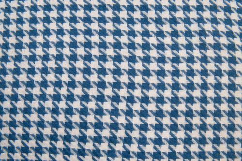 Valluga Woven Hounds tooth Scarf-Parisian Blue