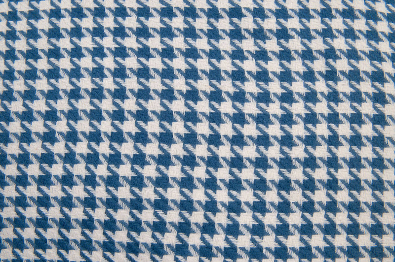 Valluga Woven Hounds tooth Scarf-Parisian Blue