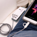Tech Candy - POWER TRIP OUTLET + USB TRAVEL CHARGING STATION : PINK: WHITE/BRIGHT PINK