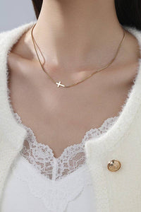 18k Stainless Steel Tarnish Free Cross Necklace - Gold