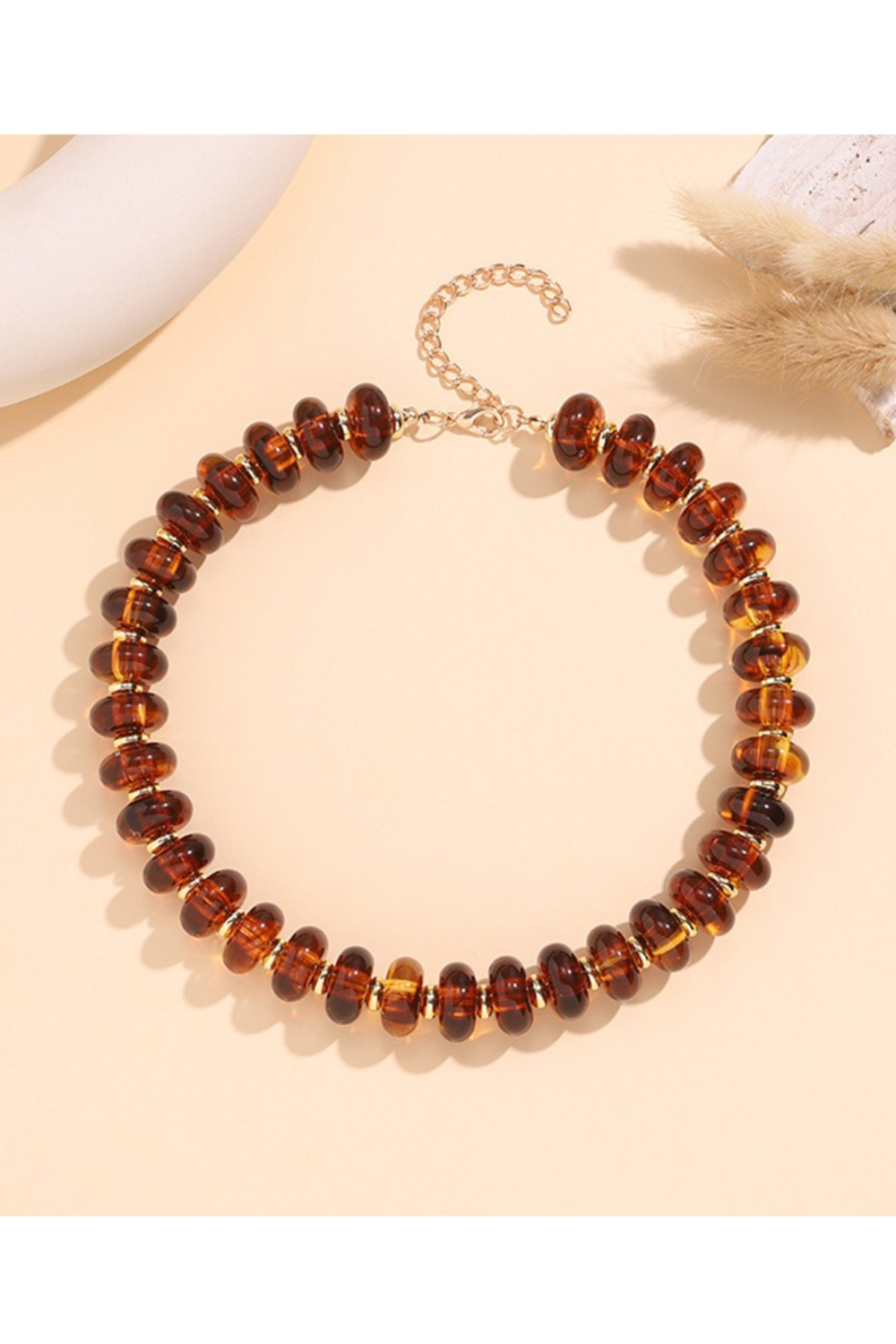 Amber Chunky Beaded Necklace