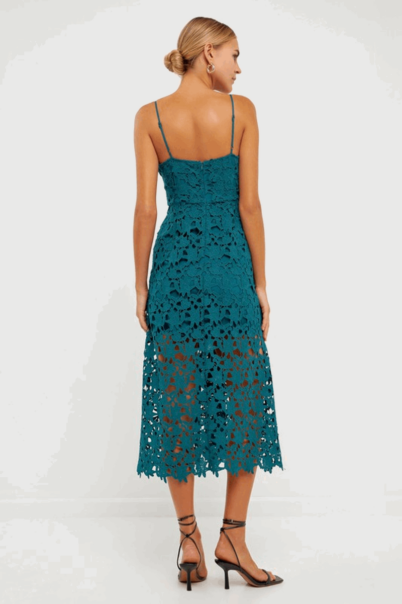 English Factory-Lace And Love Dress-Teal