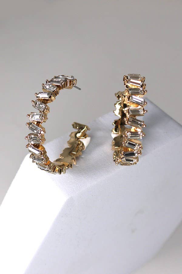 Baguette Hoop Earrings
