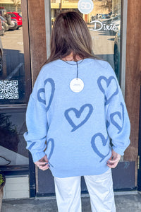 SALE-You Have My Heart Sweater-Blue
