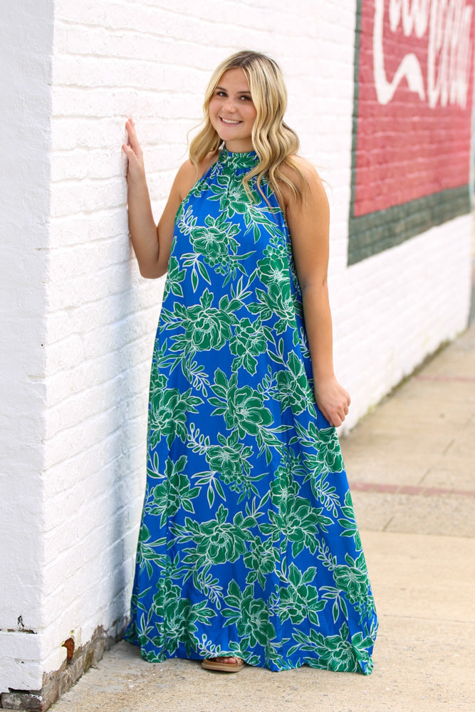 Sunday Stroll Dress-Royal