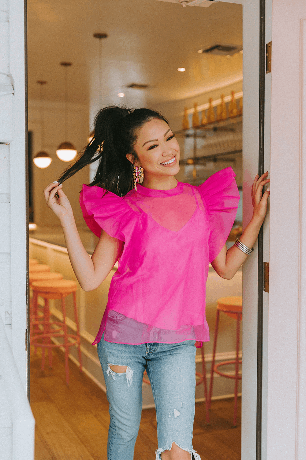 Buddy Love-Kaycee Top-Hot Pink