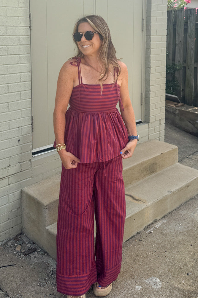Come As You Are Pants Set-Plum