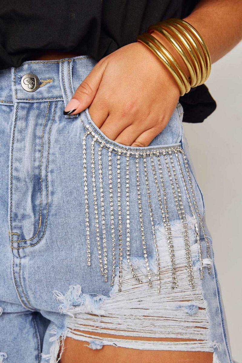 SALE-Buddy Love-Elvis Shorts-Light Wash