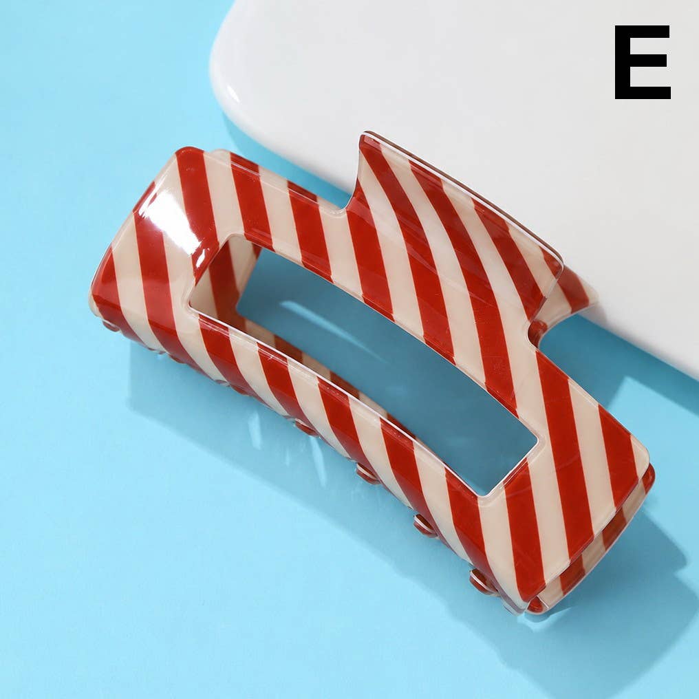 Candy Cane Striped Claw Clip