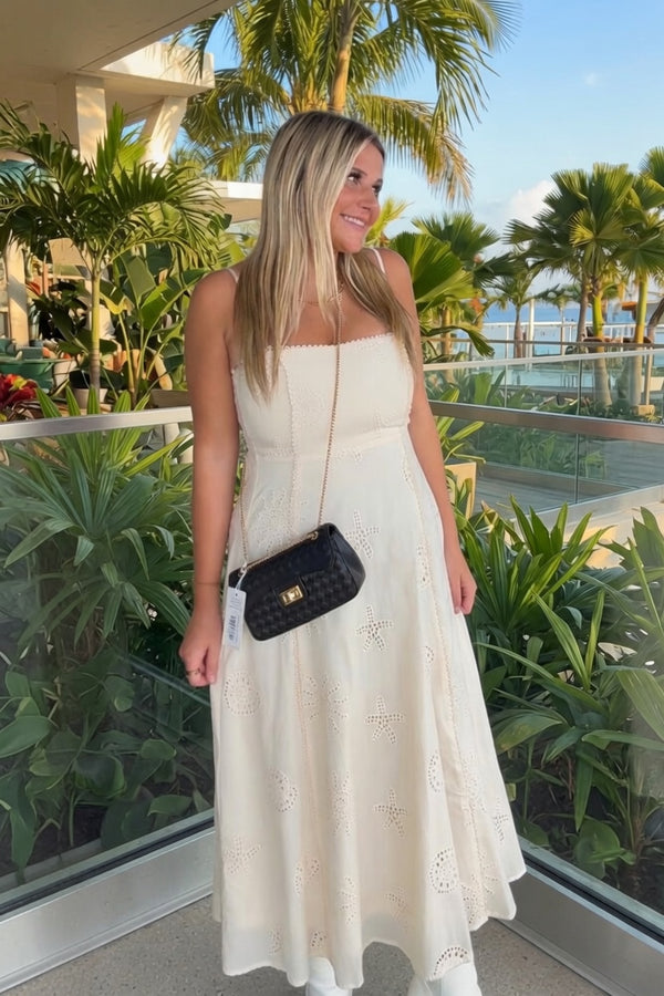 Coastal Eyelet Midi Dress