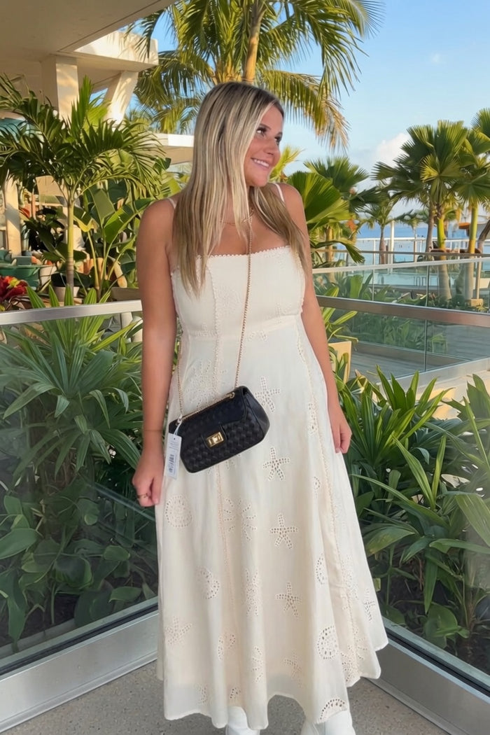 Coastal Eyelet Midi Dress