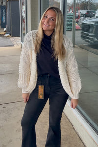 Oversized Sweater Cardigan-Cream