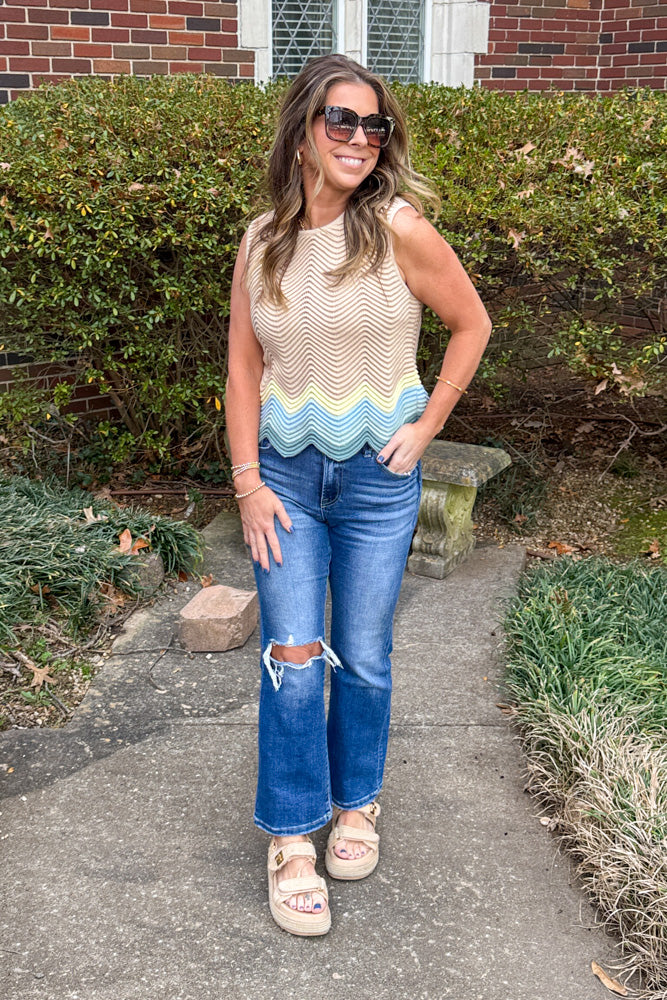 Wishlist Sleeveless Crochet Tank Top