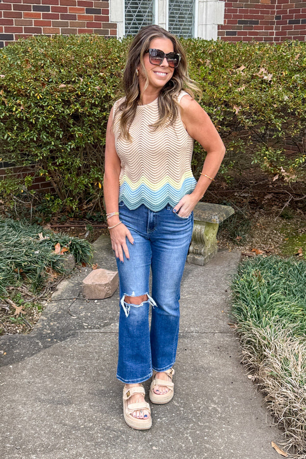 Wishlist Sleeveless Crochet Tank Top