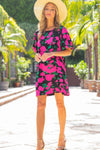 Blooming Love Dress-Hot Pink