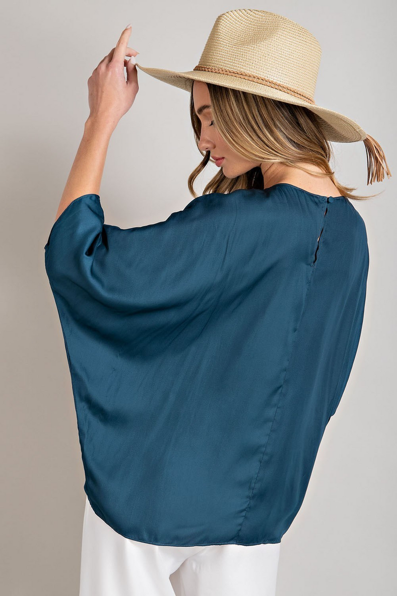 Tell Me Anyway Top-Teal