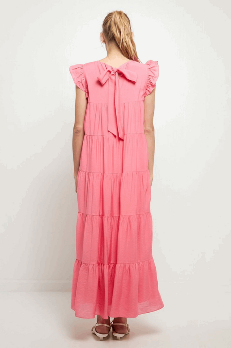 English Factory-Tiered Maxi Dress-Rose