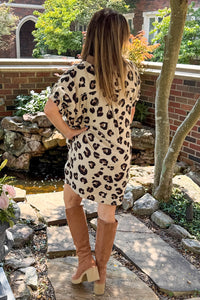 Entro Leopard Print Dolman Dress Back