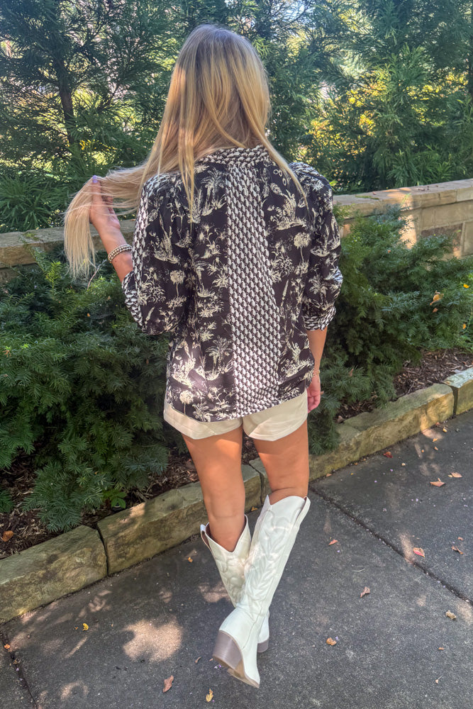 Entro Black Fall Tropical 3/4 top back