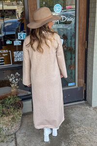 Entro Tan Mock Neck Midi Dress Back