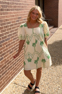 Destined For Vacation Dress-Ecru