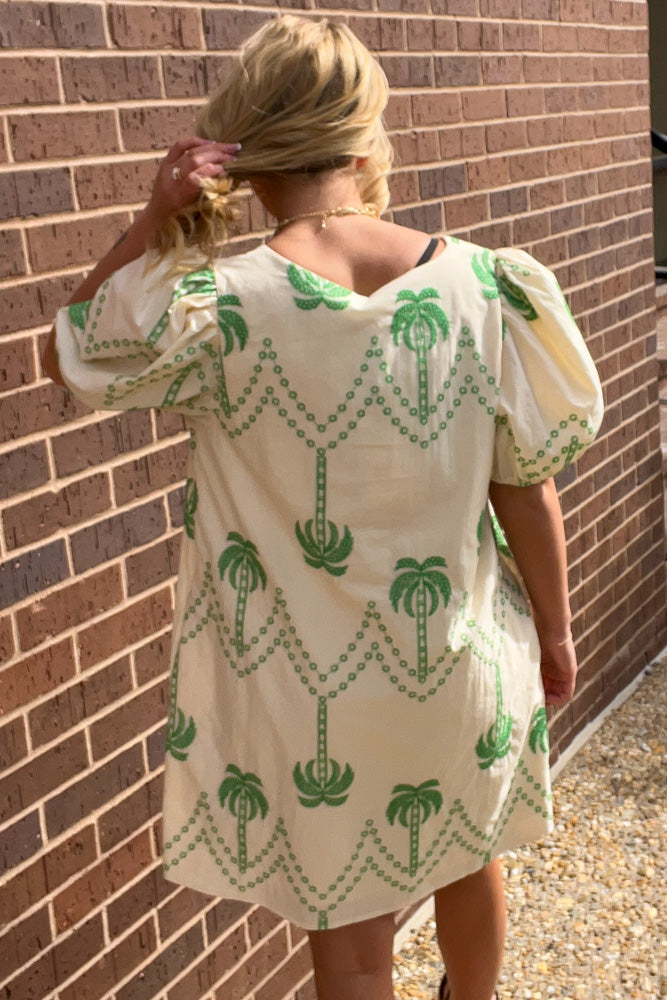 Destined For Vacation Dress-Ecru