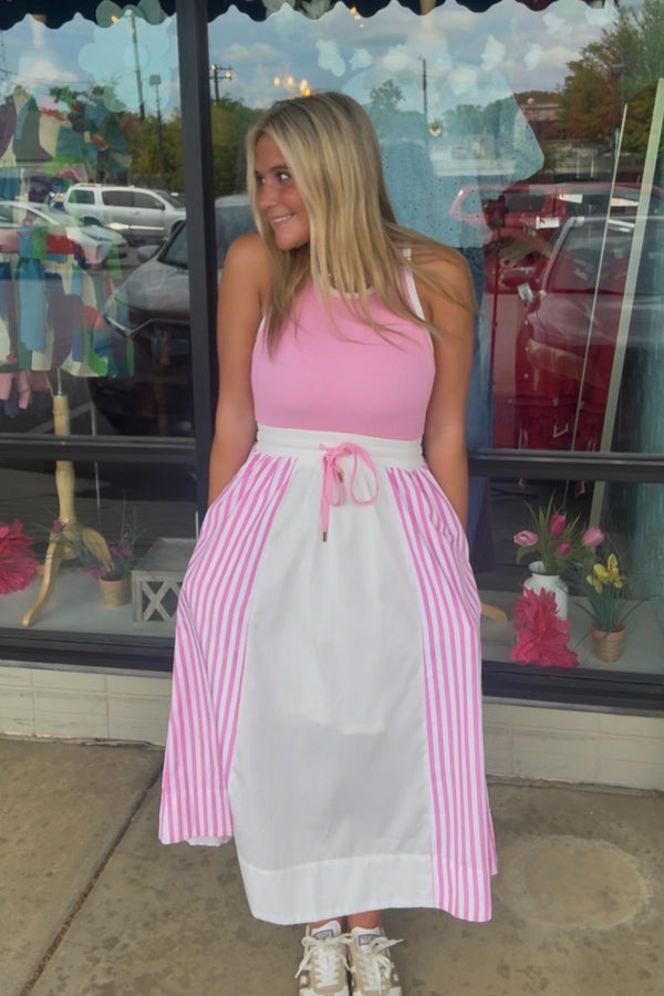 Pink Striped Dress Entro